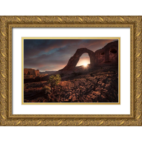 The Hidden Face Gold Ornate Wood Framed Art Print with Double Matting by F. Turienzo, Carlos