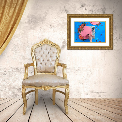 Spring Record Gold Ornate Wood Framed Art Print with Double Matting by Belenko, Dina
