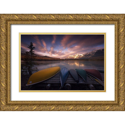 Canada Gold Ornate Wood Framed Art Print with Double Matting by Martin Castan, David