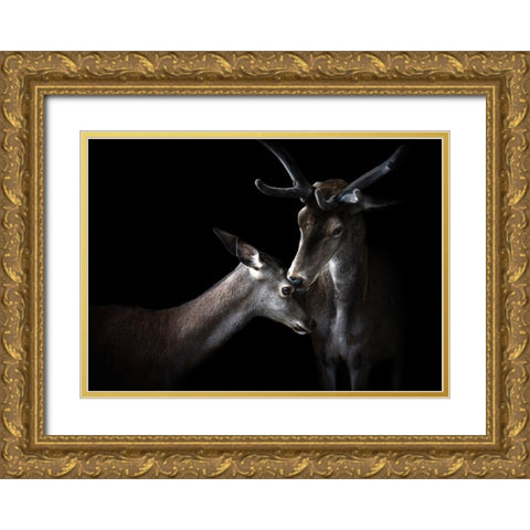 Tenderness Gold Ornate Wood Framed Art Print with Double Matting by Pascual Buye, Santiago