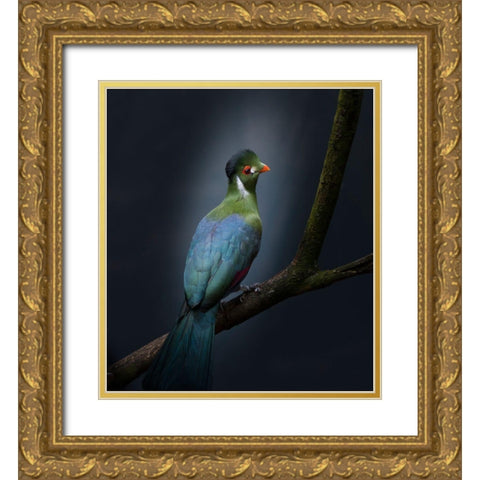 Delightful Gold Ornate Wood Framed Art Print with Double Matting by Van Son, Greetje