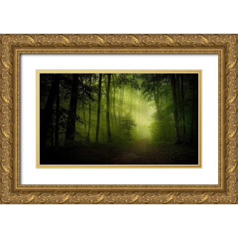 Spring Secret Gold Ornate Wood Framed Art Print with Double Matting by Maier, Norbert