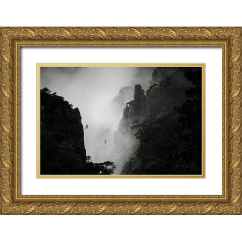 Er?Appeyiaemm Gold Ornate Wood Framed Art Print with Double Matting by Wang, Aijun