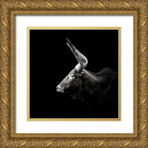 Watusi Gold Ornate Wood Framed Art Print with Double Matting by Meermann, Christian