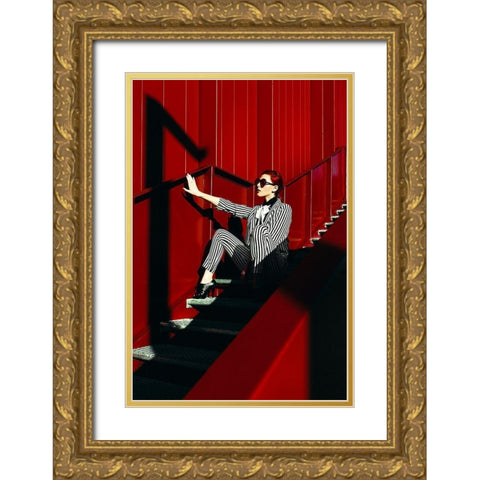 Fashion Geometry Gold Ornate Wood Framed Art Print with Double Matting by Bolgov, Ruslan