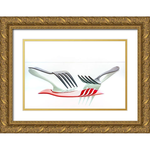 The Forks Gold Ornate Wood Framed Art Print with Double Matting by Pavlasek, Tom