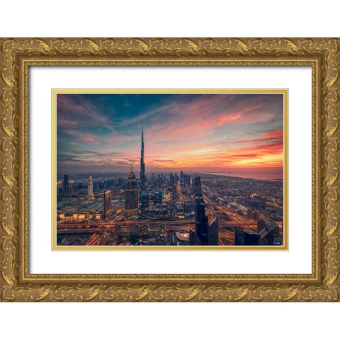 Infinity Gold Ornate Wood Framed Art Print with Double Matting by Eldeghedy, Karim