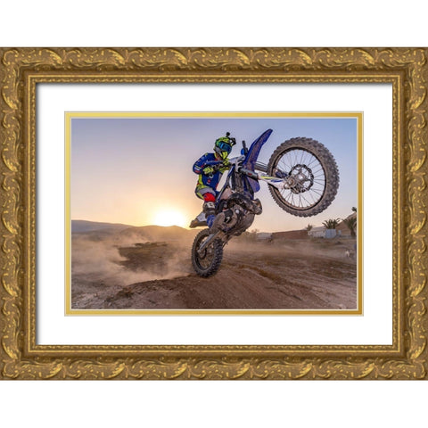 They Say Jump-I Say Im Mario Gold Ornate Wood Framed Art Print with Double Matting by Gutman, Omri