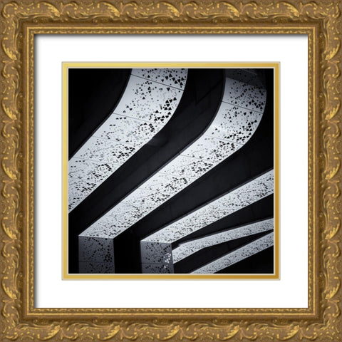 Car Park Rhapsody Gold Ornate Wood Framed Art Print with Double Matting by Van De, Jeroen