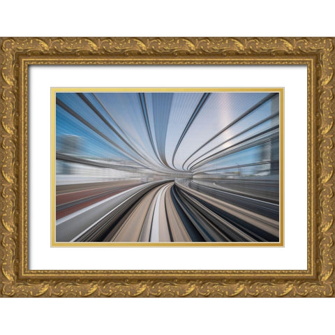 Spinning Around Gold Ornate Wood Framed Art Print with Double Matting by Hershkovitz, Avital