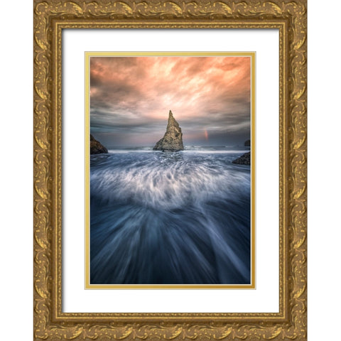 Wizards Hat Gold Ornate Wood Framed Art Print with Double Matting by Deng, Larry