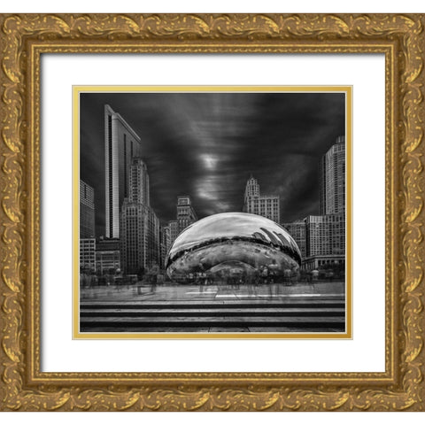 Cloud Gate Gold Ornate Wood Framed Art Print with Double Matting by Quarless, Shelley