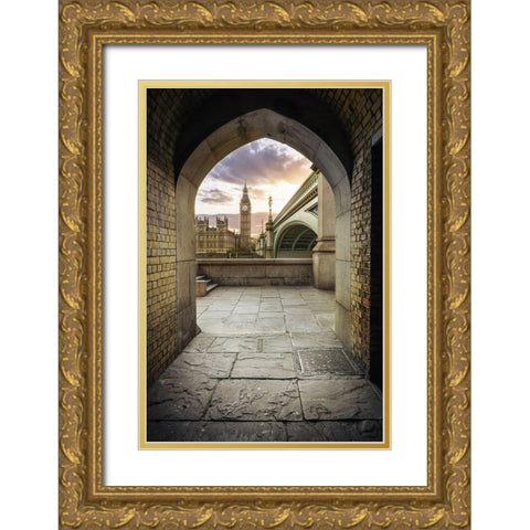 Westminster Tunnel Gold Ornate Wood Framed Art Print with Double Matting by El Assy, Nader