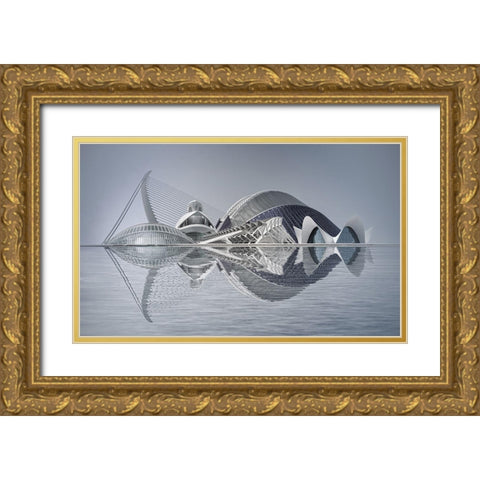 Ciutat De Les Arts I Les Ciauncies Gold Ornate Wood Framed Art Print with Double Matting by Lisa Roeder, Margit