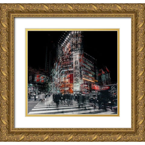 Colors Of Tokyo Gold Ornate Wood Framed Art Print with Double Matting by Chiriaco, Carmine