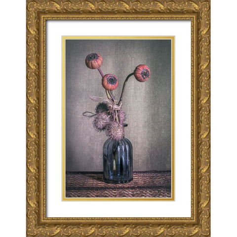 Old Days Gold Ornate Wood Framed Art Print with Double Matting by Kiral, Cicek