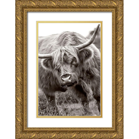 The Bull Gold Ornate Wood Framed Art Print with Double Matting by Parker, Jacky