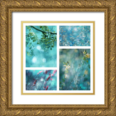Life Is Beautiful Gold Ornate Wood Framed Art Print with Double Matting by Devos, Delphine