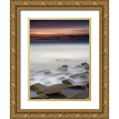 Quite Gold Ornate Wood Framed Art Print with Double Matting by Zheng Anna, Na
