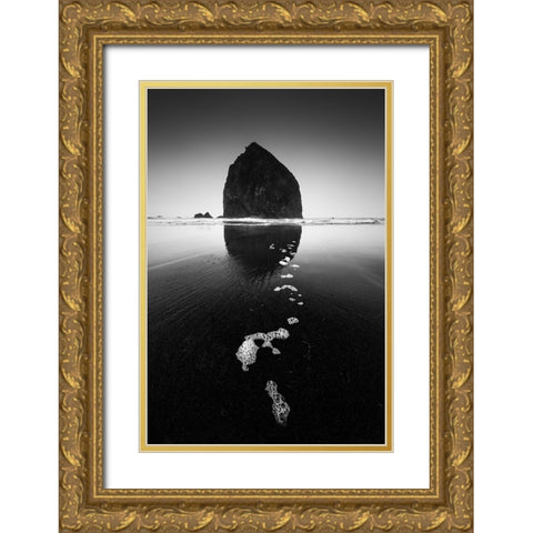 Rock Gold Ornate Wood Framed Art Print with Double Matting by Xu, Tony