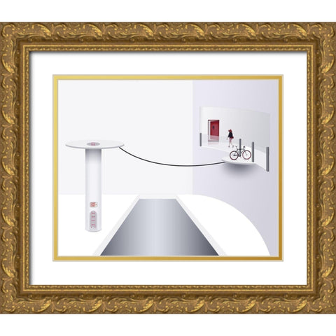 A Risky Way Out Gold Ornate Wood Framed Art Print with Double Matting by Adams, Richard