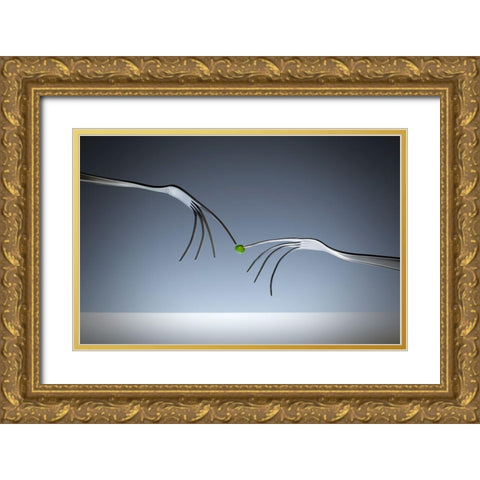Michelangelo ;-) Gold Ornate Wood Framed Art Print with Double Matting by De Kogel, Wieteke