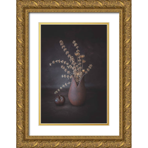The Plum Gold Ornate Wood Framed Art Print with Double Matting by Kiral, Cicek