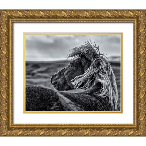 Glance Back Gold Ornate Wood Framed Art Print with Double Matting by Ding, Sunny