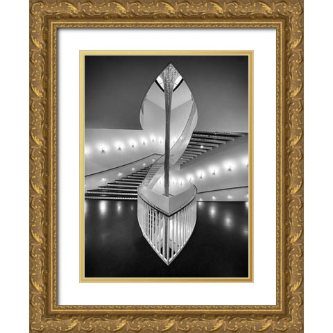 Contemporary Art Museum - Chicago Gold Ornate Wood Framed Art Print with Double Matting by Darby, Rob
