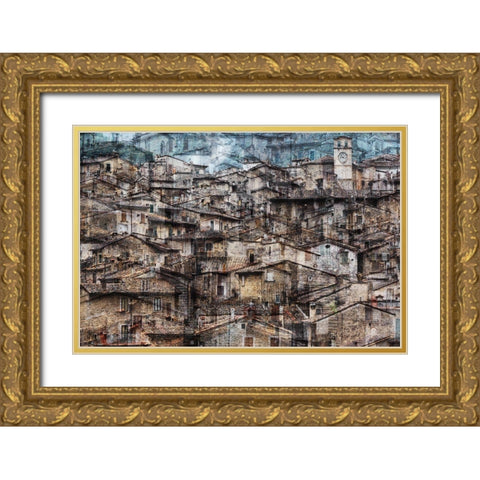 Scanno Gold Ornate Wood Framed Art Print with Double Matting by Della Latta, Massimo