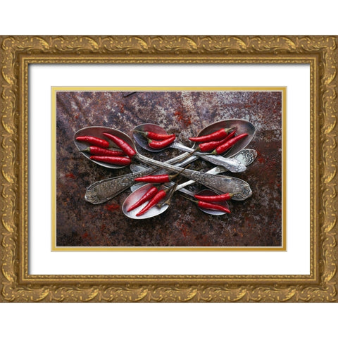 Spoonsaspicy Gold Ornate Wood Framed Art Print with Double Matting by Karina, Aleksandrova