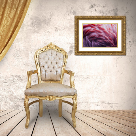 Flamingo Gold Ornate Wood Framed Art Print with Double Matting by Beata, Angyalosi