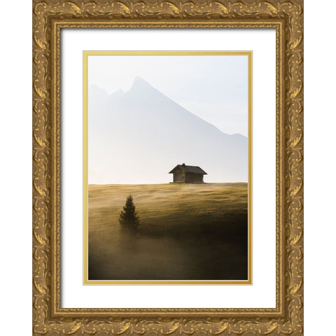 Seiser Alm Gold Ornate Wood Framed Art Print with Double Matting by Muqa, Burim