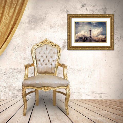 Elements #3 Gold Ornate Wood Framed Art Print with Double Matting by Faria, Marco