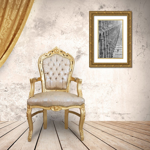 Acueducto Gold Ornate Wood Framed Art Print with Double Matting by Amare, Bego