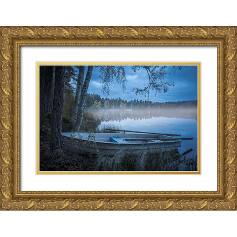 Lake Of Mist Gold Ornate Wood Framed Art Print with Double Matting by Lindsten, Christian