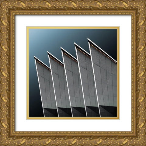 Detail Liverpool Building Gold Ornate Wood Framed Art Print with Double Matting by Schuster, Inge