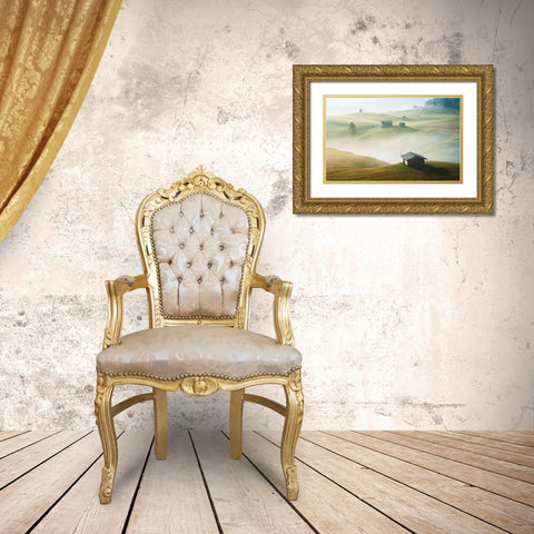 Seiseralm Gold Ornate Wood Framed Art Print with Double Matting by Muqa, Burim