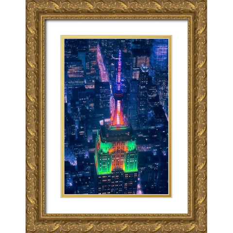 Top Of The Empire Gold Ornate Wood Framed Art Print with Double Matting by De La, Javier