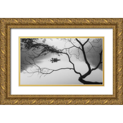 Fog Gold Ornate Wood Framed Art Print with Double Matting by Z, Bingo