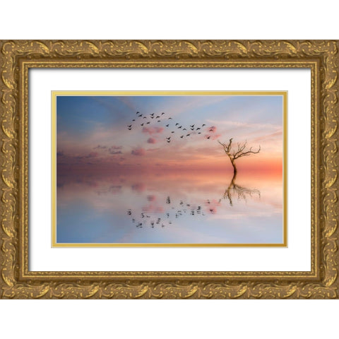 S.T. 006 Gold Ornate Wood Framed Art Print with Double Matting by Gray, Dorian