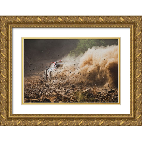 Eat My Dust Gold Ornate Wood Framed Art Print with Double Matting by Szabo, Attila