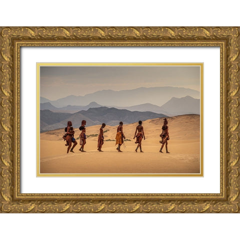 Impressions Of The Himba People Gold Ornate Wood Framed Art Print with Double Matting by Mareel, Rudy