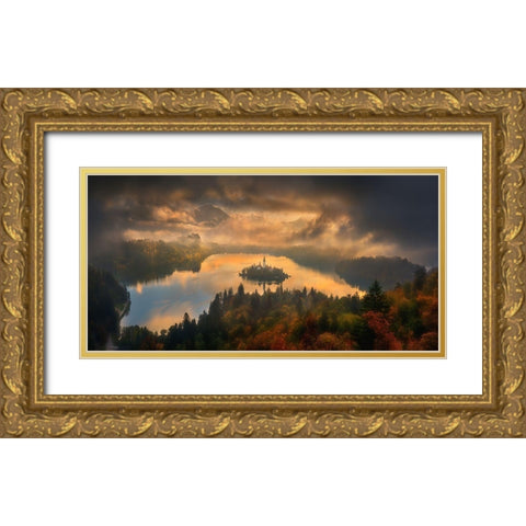 Bled... Gold Ornate Wood Framed Art Print with Double Matting by Browko, Krzysztof