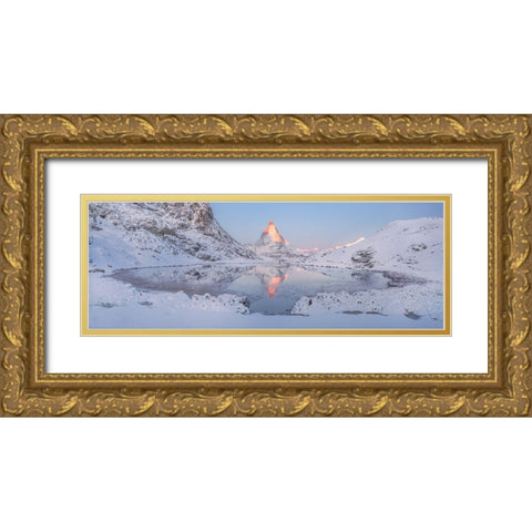 Riffelsee Gold Ornate Wood Framed Art Print with Double Matting by Shcherbina, Valeriy