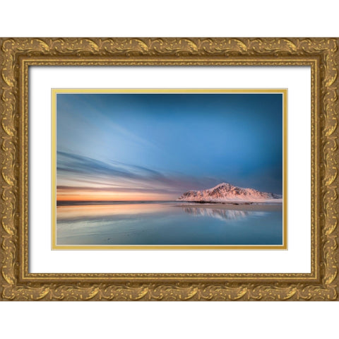 Lofoten Gold Ornate Wood Framed Art Print with Double Matting by Popan, Adrian