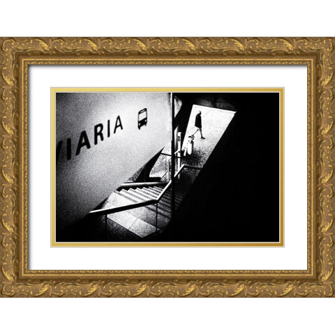 You Never Say Goodbye Gold Ornate Wood Framed Art Print with Double Matting by Correia, Rui