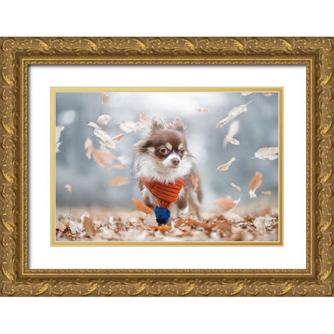 Meme Gold Ornate Wood Framed Art Print with Double Matting by Suzuki, Takashi