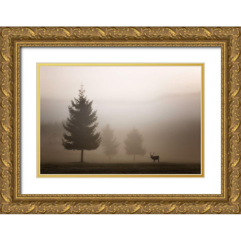 Looking For Love Gold Ornate Wood Framed Art Print with Double Matting by Bruna, Marco