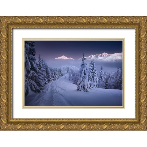 In The Winter Gold Ornate Wood Framed Art Print with Double Matting by Nienartowicz, Karol